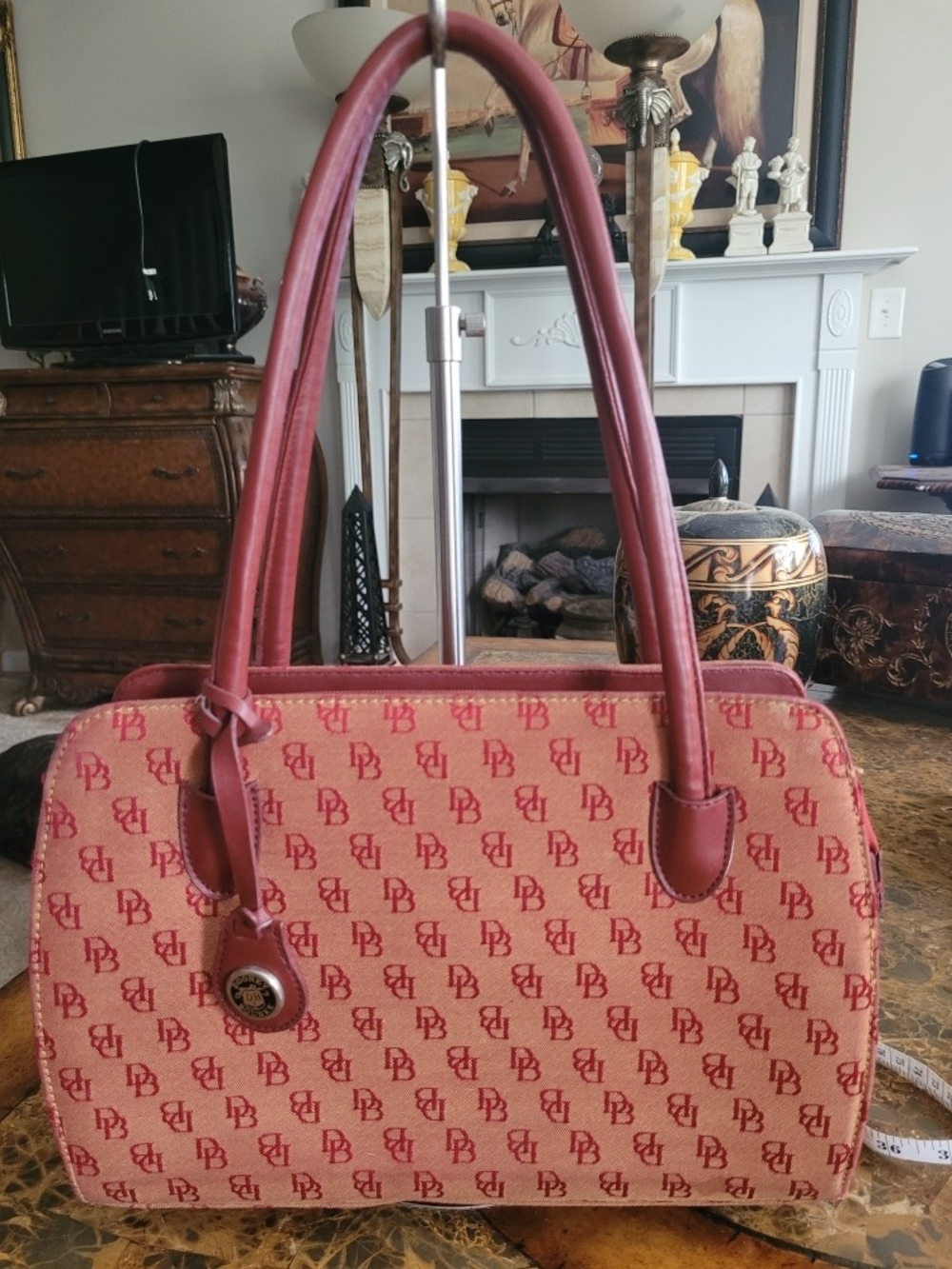 Dooney & Bourke Red Monogram Tote Bag
